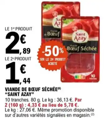 E.Leclerc "SAINT AZAY" Viande de bœuf séchée offre