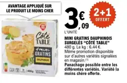 E.Leclerc "CÔTÉ TABLE" Mini gratins dauphinois surgelés offre