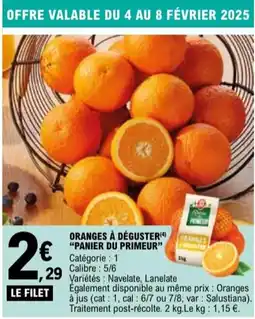 E.Leclerc "PANIER DU PRIMEUR" Oranges à déguster angis offre