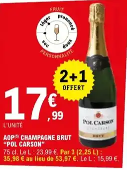 E.Leclerc "POL CARSON" Aop champagne brut offre