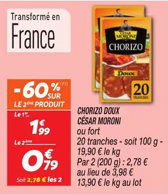 Netto Chorizo doux cesar moroni offre