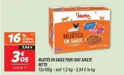 Netto Mijotes en sauce pour chat adulte netto offre