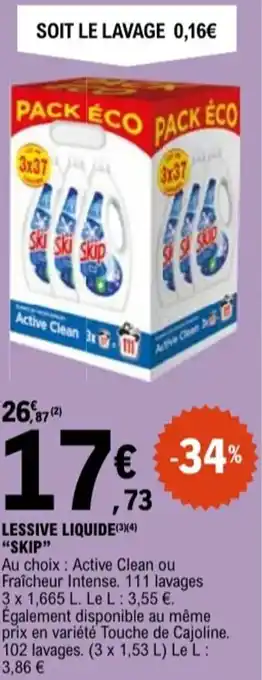 E.Leclerc "SKIP" Lessive liquide offre