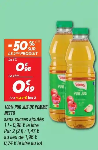 Netto 100% pur jus de pomme netto offre