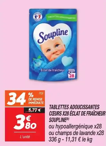 Netto Tablettes addoucissantes coeurs x28 eclat de fraicheur soupline offre