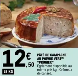 E.Leclerc "PRUNIER" Pâté de campagne au poivre vert offre