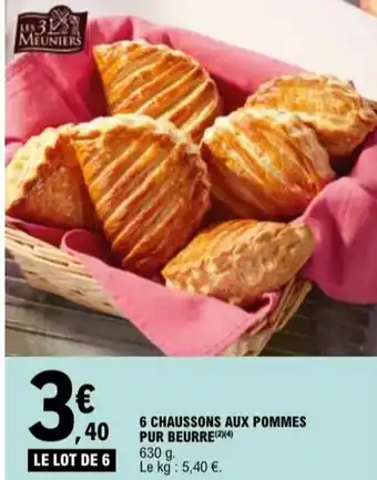 E.Leclerc 6 chaussons aux pommes pur beurre offre