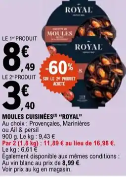 E.Leclerc "ROYAL" Moules cuisinées offre