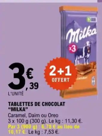 E.Leclerc "MILKA" Tablettes de chocolat offre