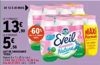 E.Leclerc "ÉVEIL" Lait de croissance offre