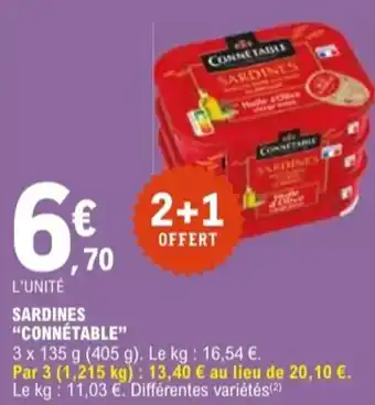 E.Leclerc "CONNÉTABLE" Sardines offre