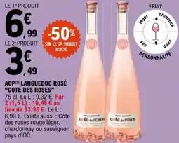 E.Leclerc "COTE DES ROSES" Aop languedoc rosé offre