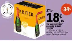 E.Leclerc "KRITER" Vin mousseux brut blanc de blancs offre