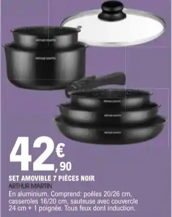 E.Leclerc ARTHUR MARTIN Set amovible 7 pièces noir offre