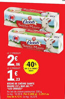 E.Leclerc "LES CROISÉS" Bûche de chèvre sainte maure 23% mat.gr. offre