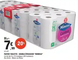 E.Leclerc "MIMOSA" Papier toilette - double épaisseur offre