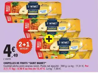 E.Leclerc "SAINT MAMET" Coupelles de fruits offre