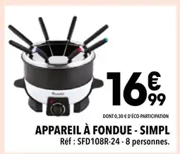 Supeco SIMPL Appareil à fondue offre