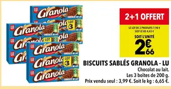 Supeco LU Biscuits sablés granola offre