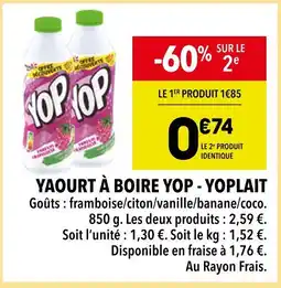 Supeco YOPLAIT Yaourt à boire yop offre