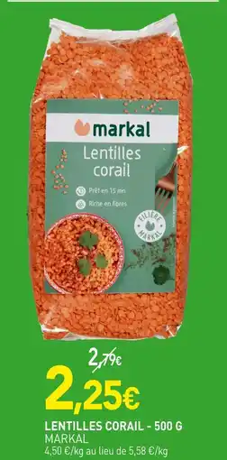 naturéO MARKAL Lentilles corail - 500 g offre