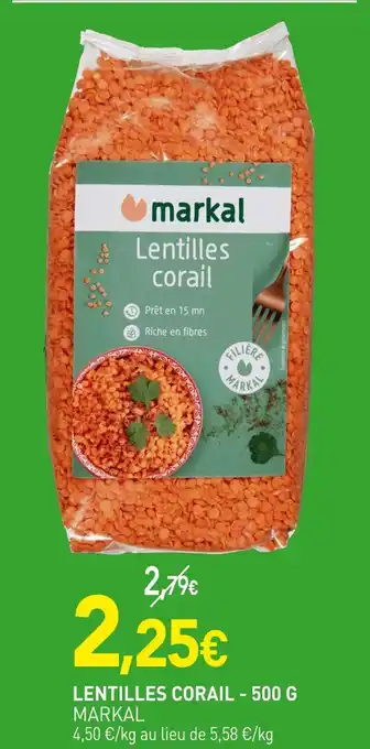 naturéO MARKAL Lentilles corail - 500 g offre