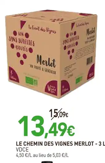 naturéO LE CHEMIN DES VIGNES MERLOT - 3 L offre