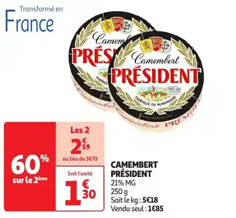 Auchan Camembert président offre