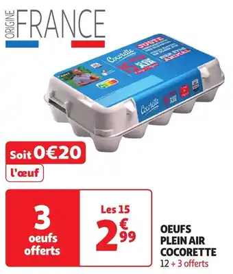 Auchan Cocorette oeufs plein air offre