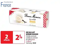 Auchan Riz au lait bonne maman offre