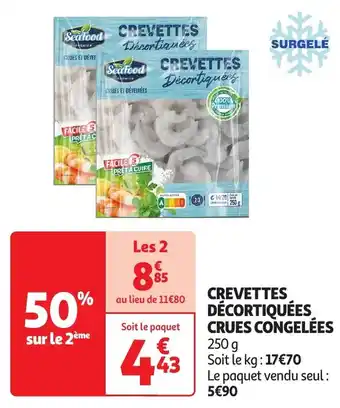 Auchan Crevettes décortiquées crues congelées offre