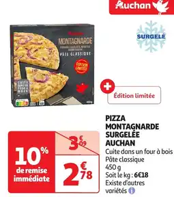 Auchan Auchan pizza montagnarde surgelée offre