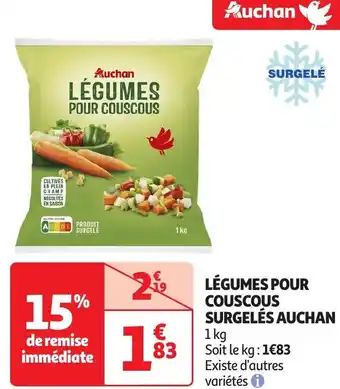 Auchan Auchan légumes couscous surgelés offre