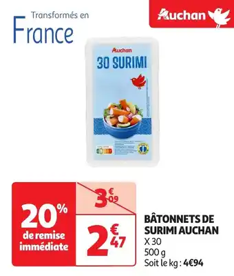 Auchan Auchan bâtonnets de surimi offre