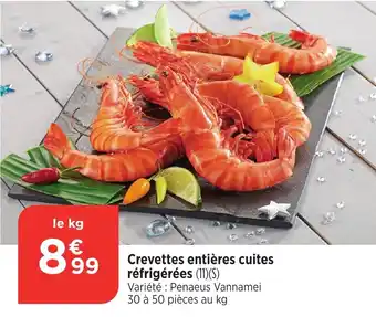 Bi1 Crevettes entières cuites réfrigérées offre