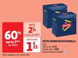 Auchan Pâtes penne rigate barilla offre