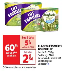 Auchan Flageolets verts bonduelle offre