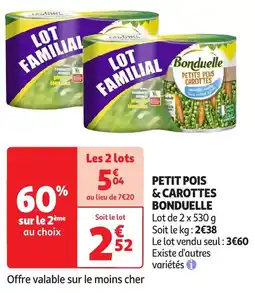 Auchan Petit pois & carottes bonduelle offre