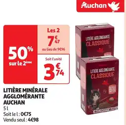 Auchan Litière minérale agglomérante auchan offre