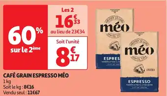 Auchan Café grain espresso méo offre