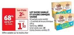 Auchan Lot sucre vanillé et levure chimique vahiné offre