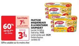 Auchan Saupiquet filets de maquereaux à la moutarde offre