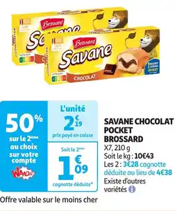 Auchan Brossard savane chocolat pocket offre