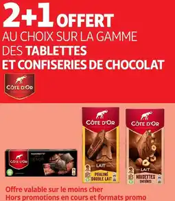 Auchan Côte d'or tablettes et confiseries de chocolat offre