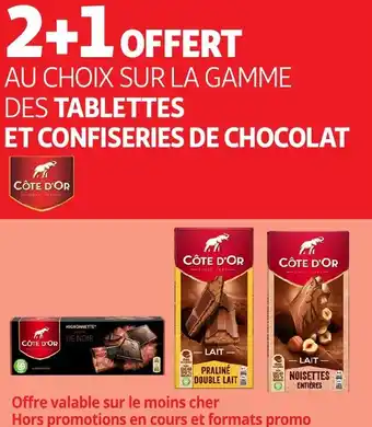 Auchan Côte d'or tablettes et confiseries de chocolat offre