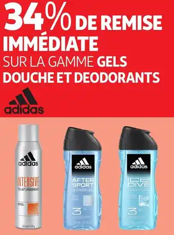 Auchan Adidas gels douche et deodorants offre