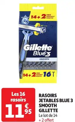 Auchan Gillette rasoirs jetables blue 3 smooth offre