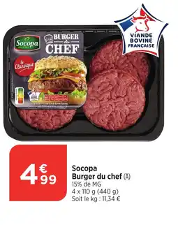 Bi1 SOCOPA Burger du chef offre