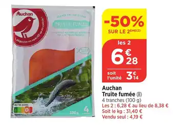 Bi1 AUCHAN Truite fumée offre