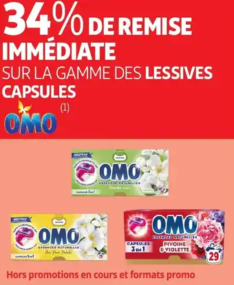 Auchan Omo lessives capsules offre